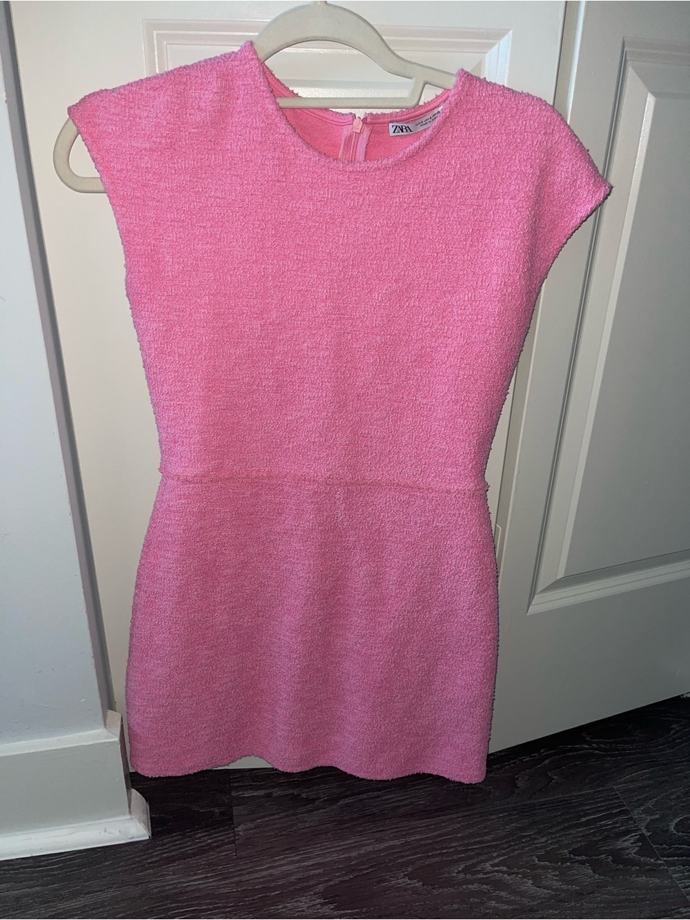 Zara Bubblegum Pink Textured Mini Dress